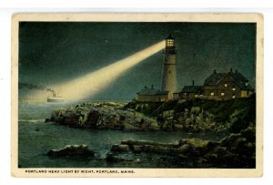 ME - Portland, Cape Elizabeth. Portland Head Lighthouse at Night