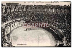 Old Postcard Arles Arenes one day Bullfight