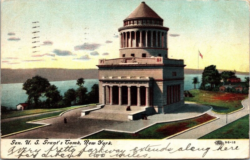 Scenic General US Grants Tomb New York NY Historic Landmark Postcard Note WOB PM 