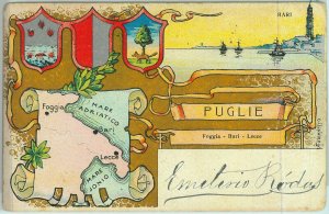 97915 - ILLUSTRATED VINTAGE POSTCARD - PUGLIA: BARI Foggia LECCE - Turanetto-