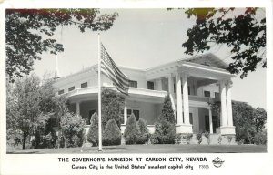 Frashers RPPC F-3695 Governor's Mansion Carson City NV, US Smallest Capitol City