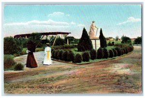 c1905s In Hampton Park Monument Scene Charleston South Carolina SC Tree Postcard