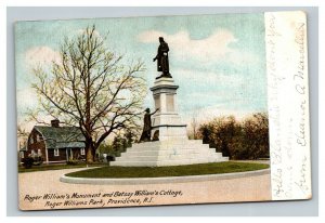 Vintage 1907 Postcard Roger William Monument Betsey William Cottage Providence