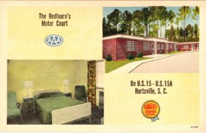 Hartsville, SC South Carolina  REDFEARN'S MOTOR COURT  Roadside Motel  Postcard