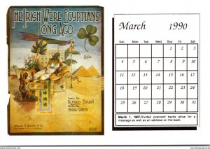 1990 Sheet Music Calendar Series March The Irish Were Egyptians Long Ago