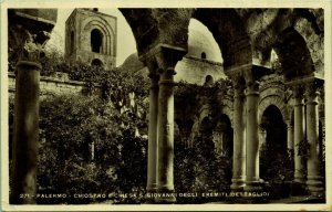 RPPC Palermo Cloister Church of St John's Saint Giovanni Eremiti Italy Postcard