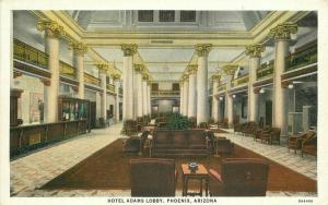 Hotel Adams Lobby Phoenix Arizona 1920s Postcard Taylor Printing 2010