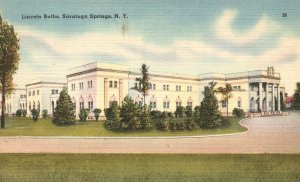 Vintage Postcard Lincoln Baths Largest Bath House Saratoga Springs New York NY