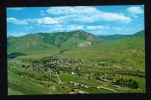 MT Aerial Yellowstone River & GARDINER MONTANA Postcard