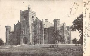 Sioux City Iowa~High School~Beautiful Stone Building~1907 B&W Postcard