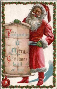 Santa Claus Christmas Proclamation Banner 1916 to Austin Indiana Postcard X17