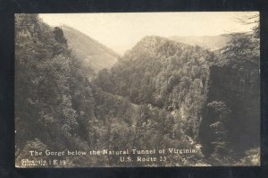 RPPC BRISTOL VIRGINIA THE GORGE BELOW NATURAL TUNNEL REAL PHOTO POSTCARD