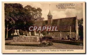 Cocherel - L & # 39Eglise and the Tomb of the President Briand - Old Postcard