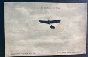 Mint Germany Real Picture Postcard Dresden Air Festival Eindecker In Flight 1911