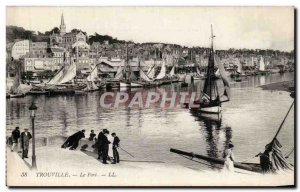 Old Postcard Trouville Harbor