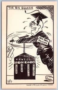 DS1/ Patriotic Postcard c1930s Political Election Deficit Baby Grow Sockem 102