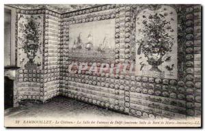 Old Postcard Rambouillet the castle's hall of Delft earthenware (old bathroom...