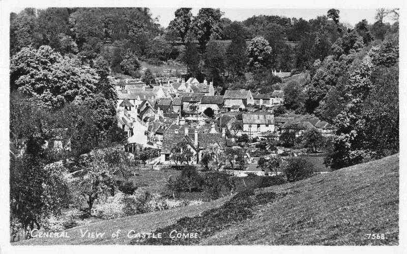 Castle Combe England General View Real Photo Vintage Postcard JF686972