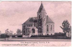 NH   LACONIA   GALE MEMORIAL LIBRARY  1906 postcard