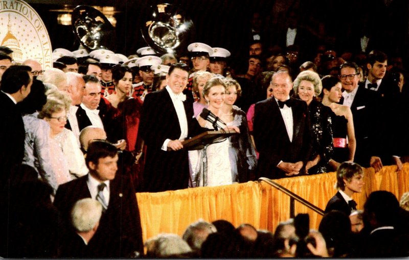 President and Mrs Ronald Reagan Greet Supporters At 1981 Inaugural Ball