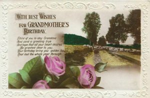 Greetings Postcard - With Best Wishes for Grandmother's Birthday - Ref TZ1901