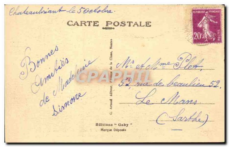 Old Postcard Chateaubriant The castle