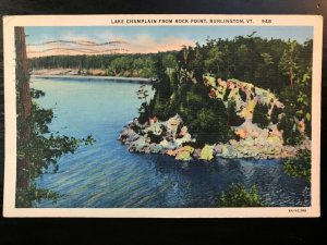 Vintage Postcard 1944 Lake Champlain From Rock Point Burlington Vermont