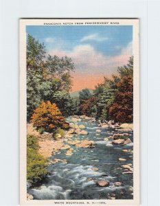 Postcard Franconia Notch from Pemigewasse River White Mountains New Hampshire