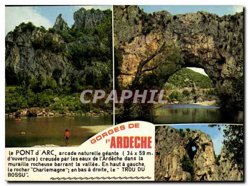 Modern Postcard Gorges of Ardeche The Rock Charlemagne