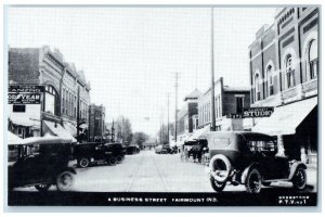 1910 Business Street Early 1900s Classic Cars Fairmount Indiana Vintage Postcard