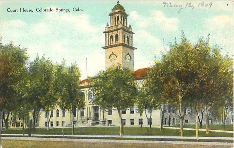 Court House Colorado Springs CO 1909 Divided Back PC