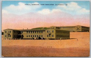 Camp Pendleton California 1940s WWII Postcard Typical Military Barracks