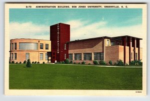 Administration Building Bob Jones Univ. Greenville South Carolina Linen Postcard