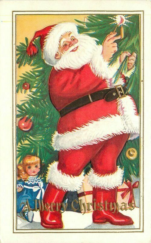 Artist Impression C-1910 Santa Christmas Postcard 21-5860