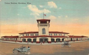 UNION STATION TRAIN DEPOT MERIDIAN MISSISSIPPI POSTCARD (c. 1910)