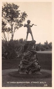 St Johns NFLD Canada Peter Pan Bowering Park Monument Real Photo PC AA74460