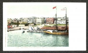 THE MARINA SHIPS IN HARBOR SAN JUAN PUERTO RICO POSTCARD (c. 1905)