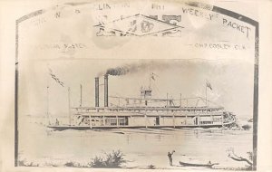 Unidentified Sternwheeler River Steamship Copy of image on real photo paper F...