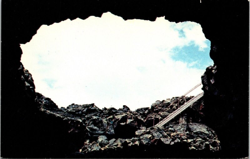 Craters Moon National Monuemnt Idaho ID Indian Tunnel Postcard VTG UNP Vintage 