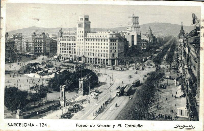 Spain - Barcelona paseo gracia y pl Cataluna 01.64