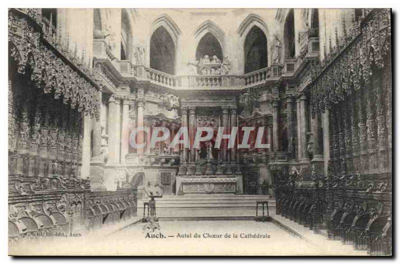 Old Postcard Auch Altar of the Cathedral Choir