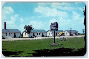 c1960 Campbells Tourist Court Exterior Highway Janesville Wisconsin WN Postcard