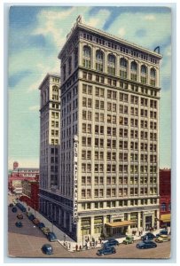 c1940's Old National Bank Building Cars Spokane Washington WA Vintage Postcard