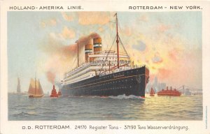 Lot 85 d d rotterdam ship new york holland america line netherlands postcard