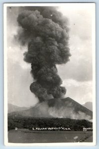 Michoacan Mexico Postcard Volcan Parícutin Eruption c1950's RPPC Photo