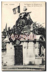 Postcard Old Paris Statue Strasbourg Place de la Concorde