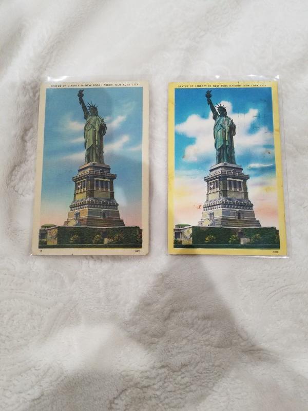 Antique/Vintage Postcard, Statue of Liberty in New York Harbor  WWII & 1950