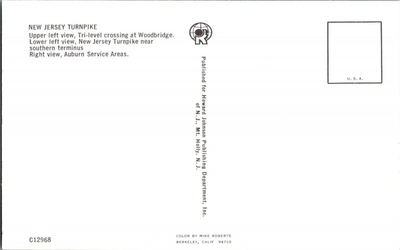 Vintage Postcard New Jersey Turnpike JL9