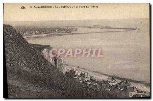 Old Postcard Cliffs Ste Address and the Port of Le Havre