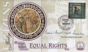 Betty Boothroyd House Of Commons Suffragettes Hand Signed FDC